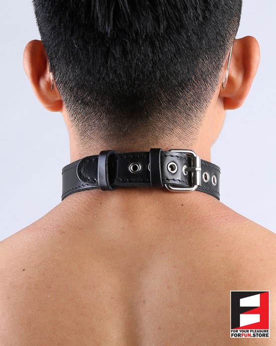 LEATHER O-RING COLLAR CL012B